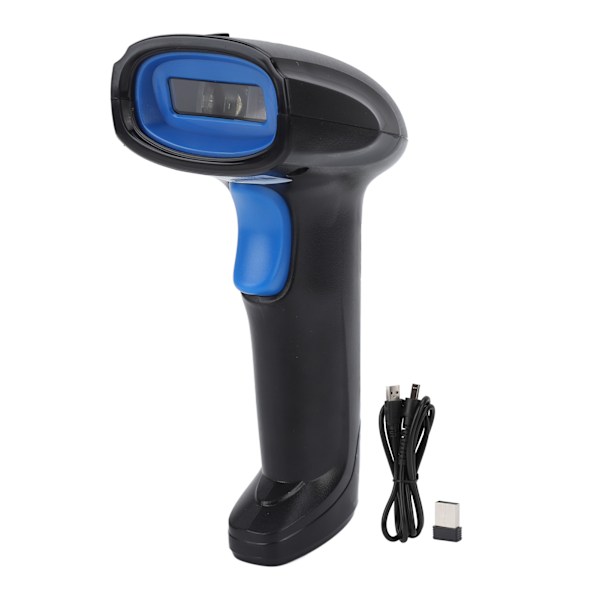 Håndholdt stregkodescanner 2,4 GHz trådløs USB 2.0 kablet 1D stregkodescanner Plug and Play med dobbelt tilstand til supermarked