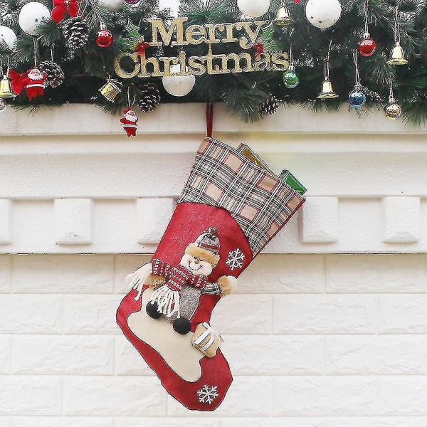 Julstrumpor, storlek Klassisk julstrumpa Tomte Snowman