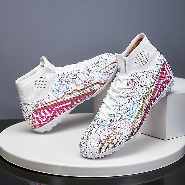Fotballsko for menn Anti-skli Fotballsko for herre, Grass Fotball Sneakers 2L2311-1 White 45