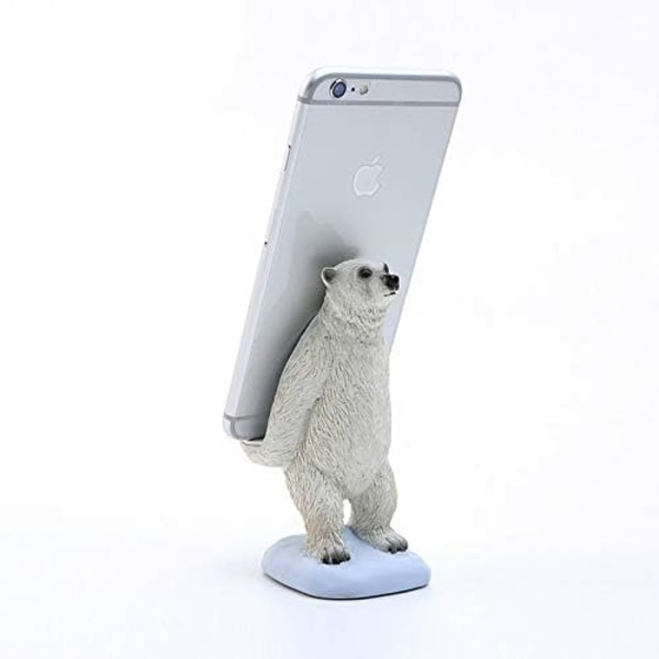 Isbjörnformat telefonställ för skrivbord, söta djursmartphone