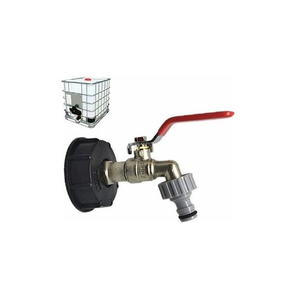 Tankhane 1000L S60X6 IBC hane-tilslutning med 1/2\" slangetilslutning, dræntankadapter, til havehane, til tankadapter (1 stk)