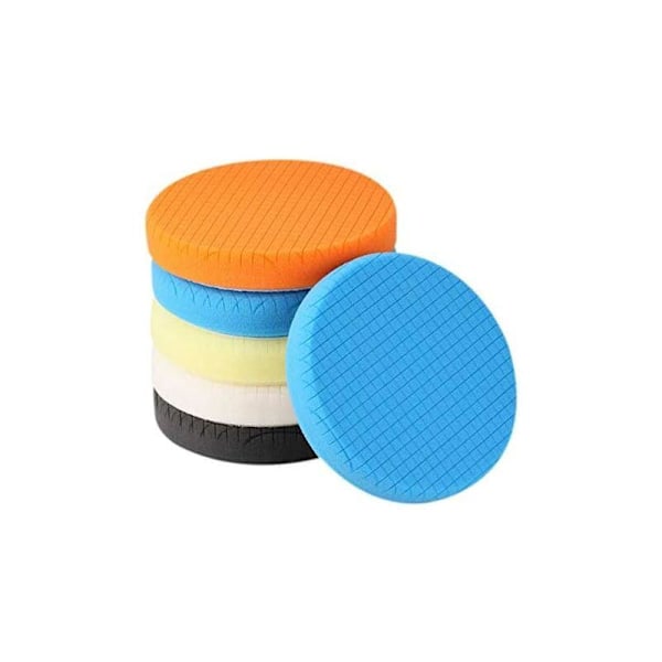 Poleringspude, 5 stk. 180 mm/7 tommer Poleringssvamp Bilpoleringssæt Polermaskine Bufferpude/til RO/DA Dobbeltvirkende Polermaskine Polering -SPPS7M5
