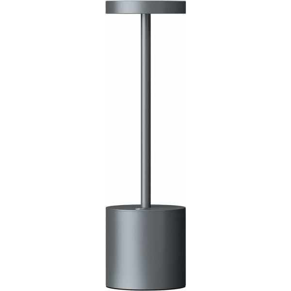1200mAh uppladdningsbar aluminium USB trådlös LED-bordslampa för restaurang eller kontor (svart)