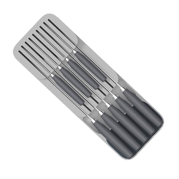 Knivblock Kök Dubbeldesign Köksknivställ Knivseparation Förvaringsställ (grå)