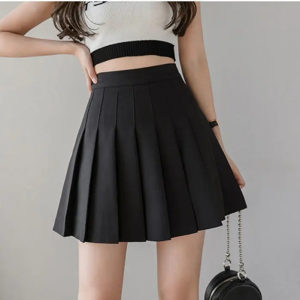 Tennis skjørt Dame Golf Plysset bukseskjørt Sport Fitness Shorts Høy midje Yoga Løpe Shorts Skjørt Treningstøy Svart Black XXXL