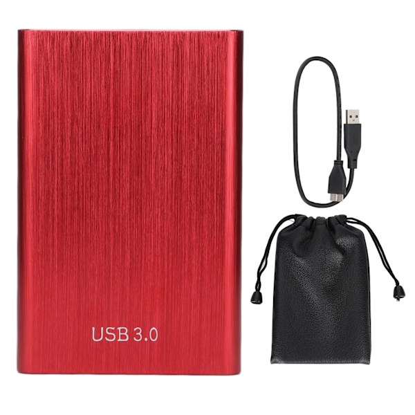 2.5in Ekstern Harddisk USB 3.0 Aluminiumlegering Afrundet Skal Mobil Harddisk Rød 40GB
