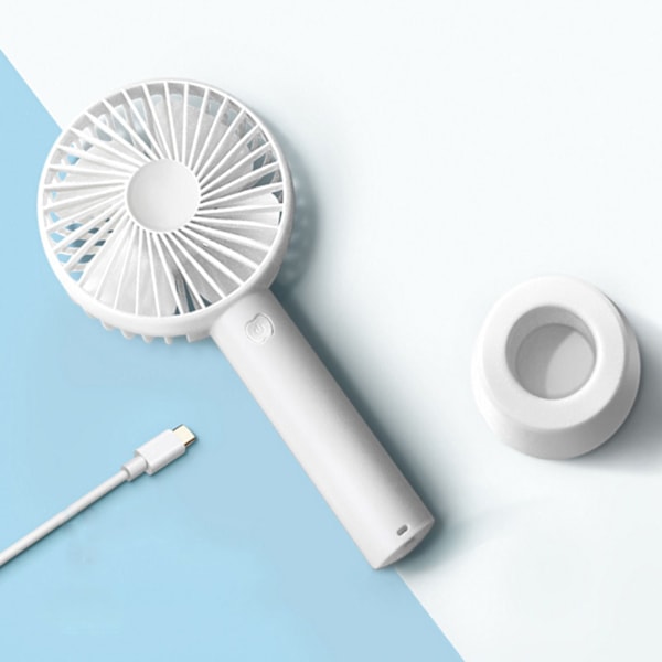 Håndholdt Ventilator Hvid USB Opladning 3 Hastigheder 1200mAh Batteri Stærk Effekt Mini Bærbar Ventilator til Hjem Rejse Lille Ventilator