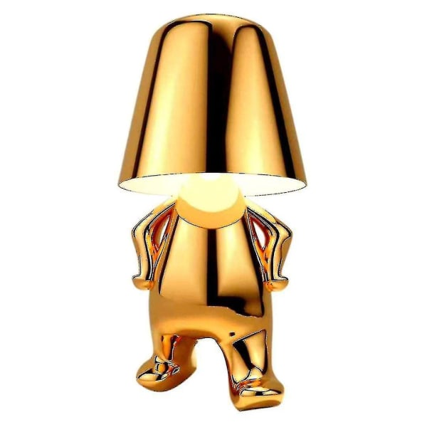 Hotrea! Bedside Touch Bordslampa, Guld Thinker Lamp Skrivbordslampa Sladdlös Uppladdningsbar Bärbar Dekorativ Nattbordslampa Med USB laddning Standing style 8897 gold