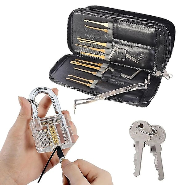 28 st Single Hook Lockpick Set med transparent lås