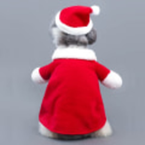 Jultomtehunddräkt Julhusdjurskläder Vinterhuvjacka C