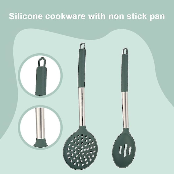 2st värmebeständigt set, bpa-fritt, nonstick-kokkärl