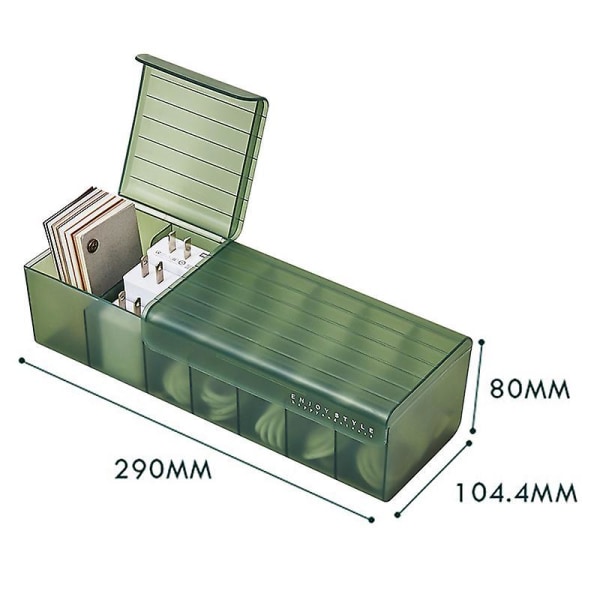 Kaapelin säilytyslaatikko läpinäkyvä muovinen datalinjan säilytyssäiliö pöytäpaperille Monitoiminen kuulokemikrofoni datalatauslinja G green