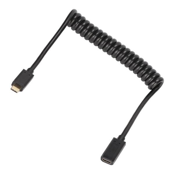 USB C Kabel USB C Hona till USB C Hane 4K 60hz 3A Snabbladdning 10Gbps 1.2m Spiraldesign USB C Strömkabel Hona till Hane Rak Huvud