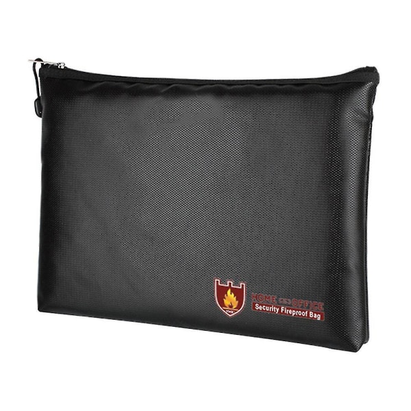 Palonkestävä asiakirjalaukku, vedenpitävä vetoketjullinen tasku, 29x20cm, musta