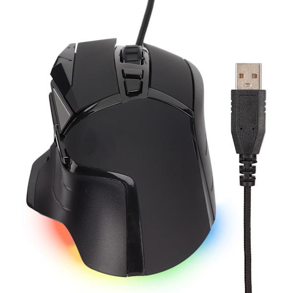 Ergonomisk gamingmus med justerbar DPI, optisk sensor, RGB-bakgrundsbelysning, Plug and Play, trådbunden mus
