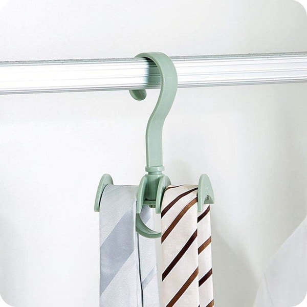 Roterande Hanger Rack Garderob Förvaringskrokar för väska Bälte Tie Scarf 4 st Green