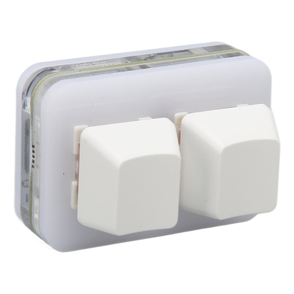 USB 2-knapps Mini Tastatur med Tilpassbar RGB LED Bakgrunnsbelysning, Makroprogrammering for Windows, OS X og Linux (Hvit)