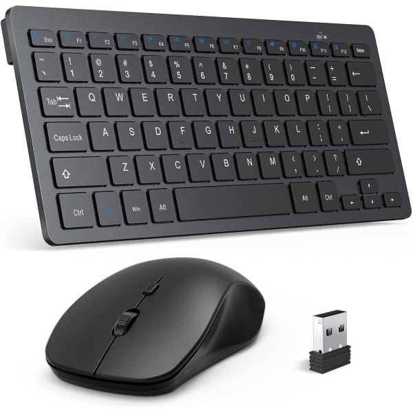 Mini trådløst tastatur og mus kombination til Windows, 2,4 Ghz