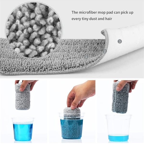 Microfiber Floor Cleaning Cloth Replace Mop Head Squeeze Rags Self Wring Pads Washing Spray Dry and Wet for Home Accessories 32X11cm Single side