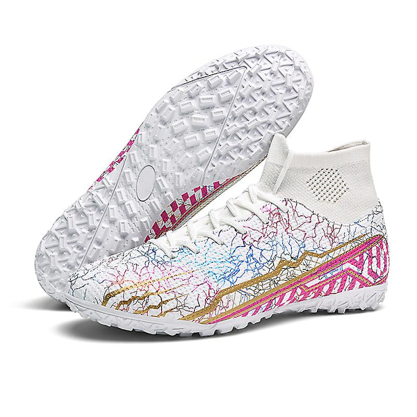 Fotballsko for menn Anti-skli Fotballsko for herre, Grass Fotball Sneakers 2L2311-1 White 47