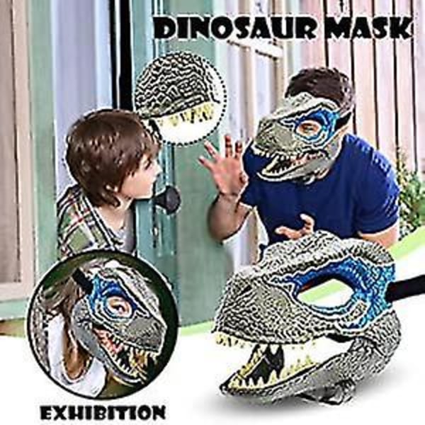 HHL Halloween Party Cosplay Maske Simulering Jurassic Tyrannosaurus Rex Dinosaur Maske Hodeplagg Latex Material