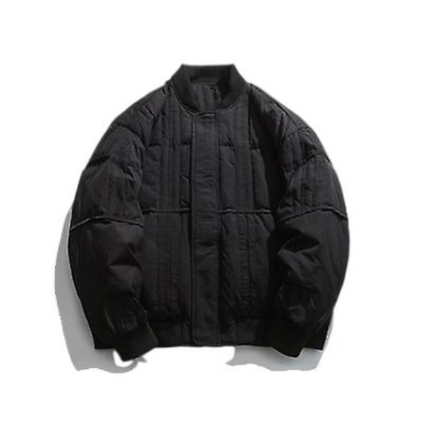 Ståkrage dunjacka Herr Vinter Vit Duck Down Baseball Uniform Lösa overaller XL