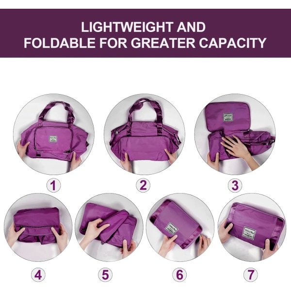 Foldbar taske med stor kapacitet - Vandtæt - Mørk lilla
