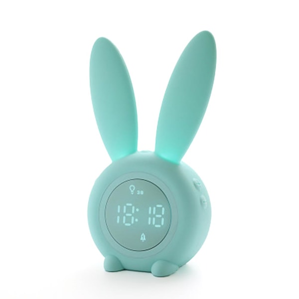 Kid Väckarklocka Nattljus Söt Bunny Sleep Trainer Väckarklocka green