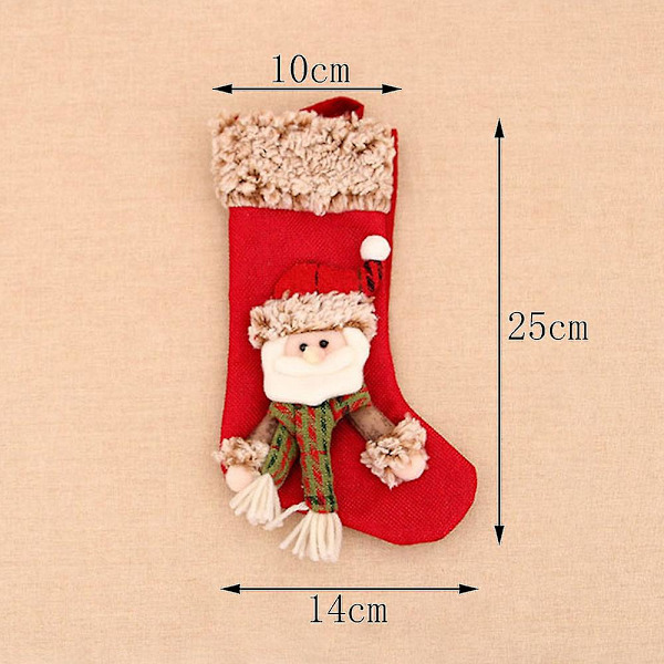 Julstrumpa Jultomten Godis Sock Presentpåse Xmas Tree Hanging Decor Bag, C