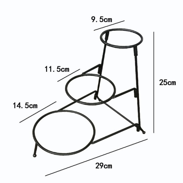 1/2/3 Tallerken Stativ Skål Display Stativ Skålholder 3 lag for Round 1 Pc