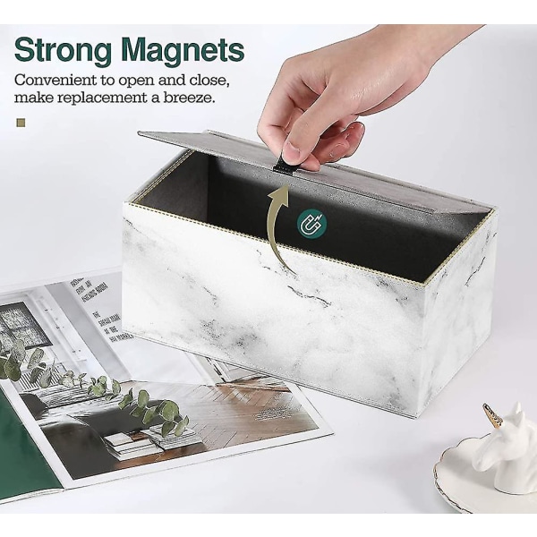 Hållare för ansiktsservetter, tissuebox, rektangulär handdukshållare i läder