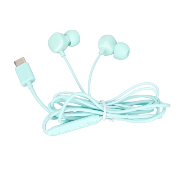 Typ C Hörlurar Telefonhörlurar Brusreducering Volymkontroll Telefon Earbuds för Huawei Blå Grön