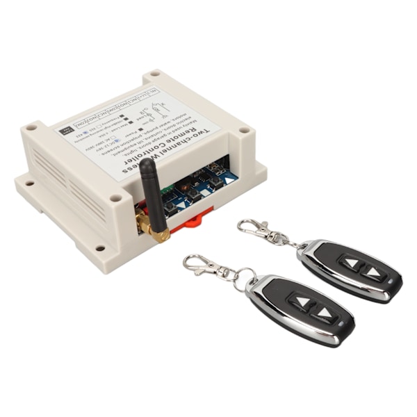 Trådlös Fjärrkontroll Switch Relä 2CH Kontroller Mottagare Sändare 433Mhz 30A DC12V‑36V