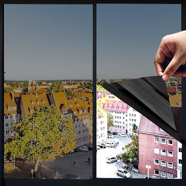 19,7 tommer x 6,5 fod Varmekontrol Vinduefilm, Vinduefarve Solbeskyttelse Mørklægning og UV-beskyttelse, Envejs Privatlivsspejl