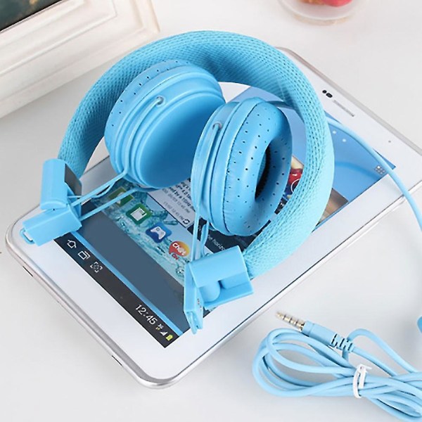 3,5 mm ledningsforbundne universelle, strækbare, foldbare over-ear-hovedtelefoner Stereoheadset Blue