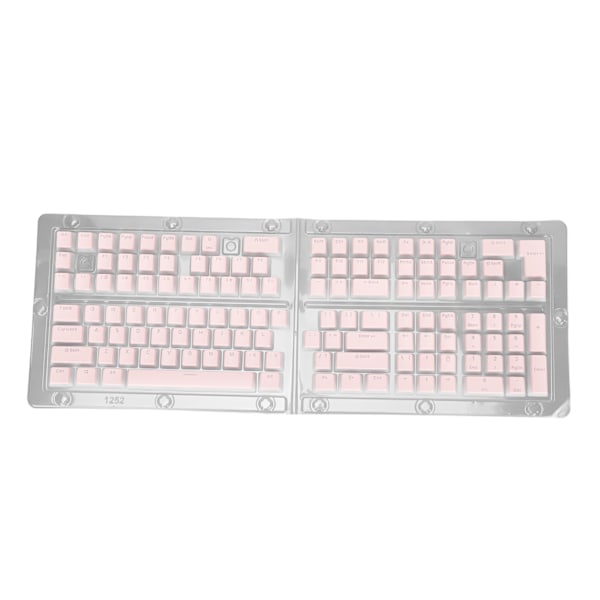 Tangentbordstangenter 129 Tangenter Pudding Transparent OEM Höjd PBT Tvåfärgsformsprutning DIY Tangentbordstangenter Rosa
