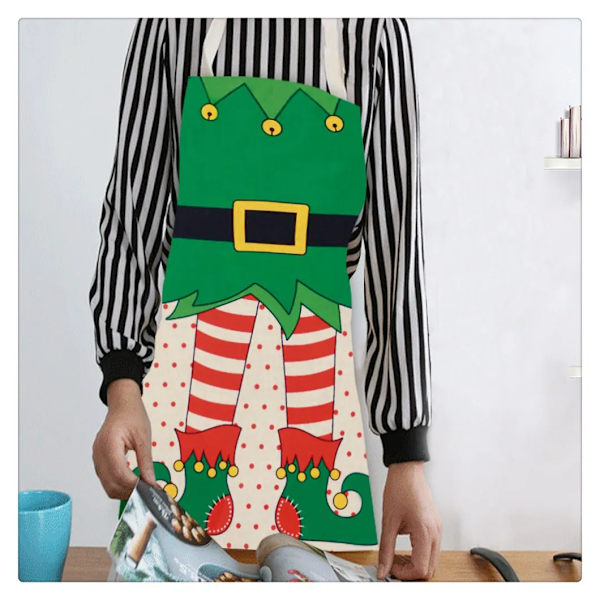 Juleforkle Santa Juletre Forkle for kvinner 2 child-47x38cm
