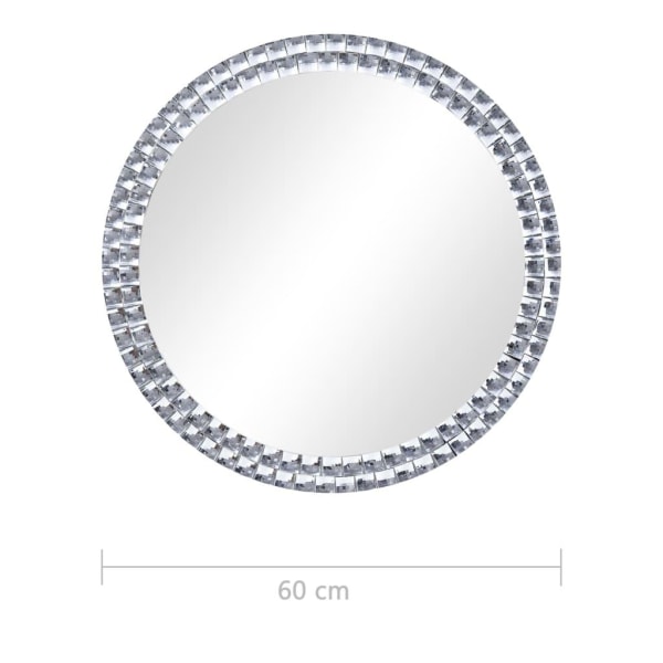 vidaXL Väggspegel 60 cm härdat glas silver