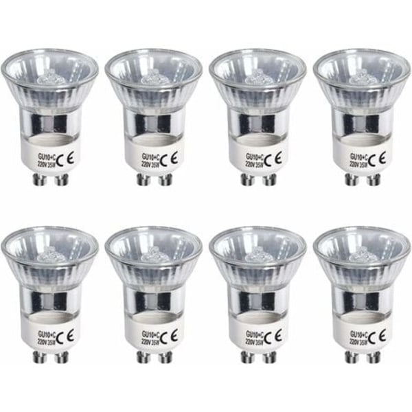 Paket med 8 GU10 Halogenlampor Reflektor 35W Varmvit 2700K