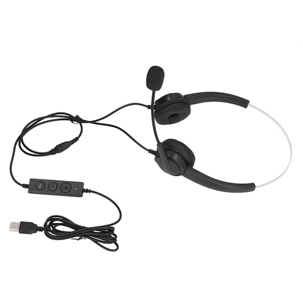 USB Telefon Headset Støjreduktion Justerbar Binaural Computer Hovedtelefon med Mikrofon til Kontor Call Center