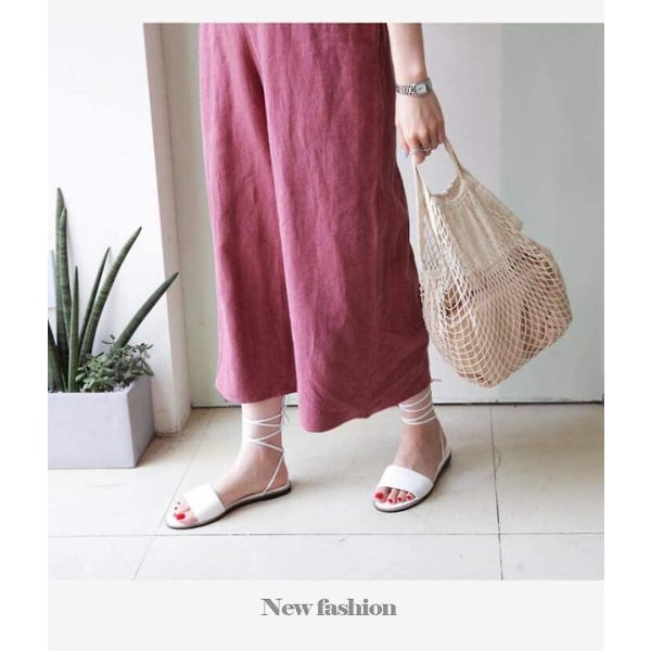 Daglig Casual Mesh Bag Handlepose Bomulls Mesh Bag