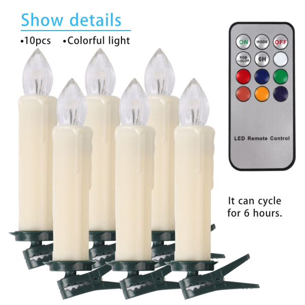 10 ST LED Jullys Elfenben / Krem, Dimbar, Flimmermodus, Timer