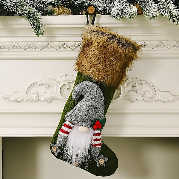 Julstrumpa Dekoration Kreativ Ansiktslös docka Xmas Strumpor Barn Present Godispåse Heminredning C