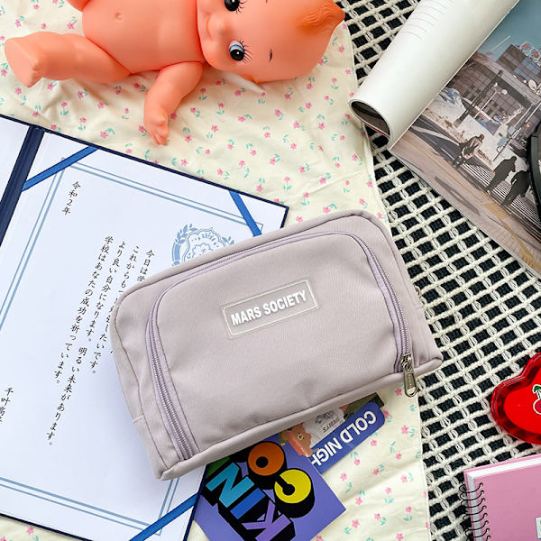Pennväska Fashion Pencil Pouch Stor brevpapperväska Case Purple