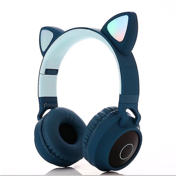 Blågröna trådlösa kattöron hörlurar bluetooth headset för barn vuxna az20791