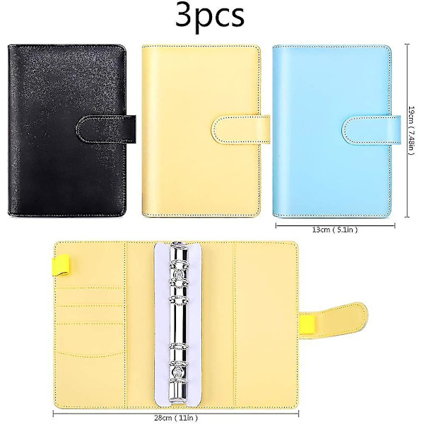 A6 Pu-læder cover til notebook. Genopfyldelig 6-rings ringbind. Personlig arrangør
