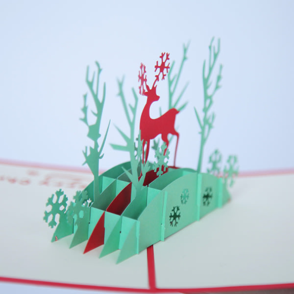 5 juledag lykønskningskort kreative 3D jule gree