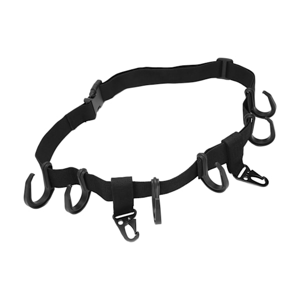 Trädkojsrem Utrustning Polyester Plast Metall Clip On Typ Träd Stå Multi Krok Hängare för Utomhus Äventyr Camping Jakt