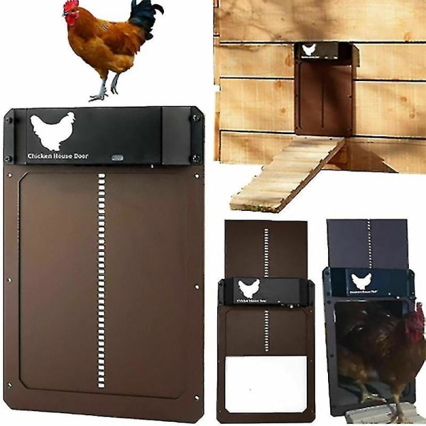 Automatic Chicken Coop Door Opener ,light Sensing Automatic Chi BROWN