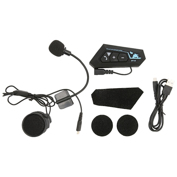Hjelm Bluetooth Headset Multifunksjonell Støyreduksjon Vindtett Bluetooth 5.0 Intercom Headset for Sykling